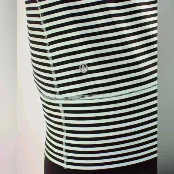 LULULEMON Daily Yoga Jacket Classic Stripe Mint Moment Black / Black Sz. 6 - Picture 7 of 16